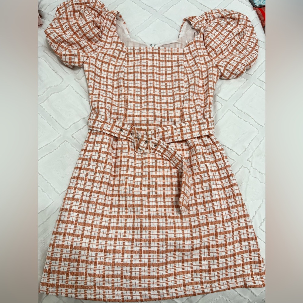 Orange and white dress